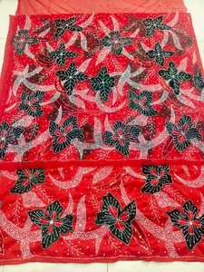 Vestido Tradicional Indio para Mujer, Bordado con Cuentas y Pedrería, Elegante, Estilo George, para Ocasiones Especiales, Floral/Color Liso, Holgado - Product Image 2