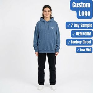 Sudadera con Capucha de Invierno para Mujer, Corte Holgado Personalizado, Tejido de Felpa Grueso, 100% Algodón, Logotipo Frontal, Marca Privada OEM - Product Image 1