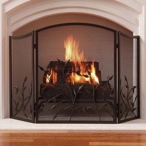 Protector de Chimenea Metálico con Diseño de Enredadera Botánica, Paneles de Malla Plegables, Protector Decorativo de Chispas, Protector de Hogar Independiente - Product Image 3