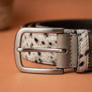 Riveted <b>Vintage</b> Cowhide Leather <b>Belt</b> Solid Pin Buckle Rectangular Alloy Casual Durable Riveted 3.5cm Width 120cm - Product Image 2