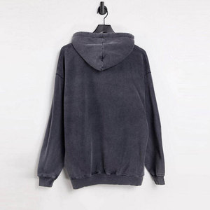 Sweat-shirts à capuche pour hommes 100% coton, unis, basiques d'hiver, effet délavé à l'acide, grandes tailles, respirants et confortables - Product Image 2