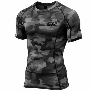 เสื้อยืดคอมเพรสชั่นผู้ชาย พิมพ์ลายแบบซับลิเมชั่น ดีไซน์ทันสมัย ลุคสมาร์ท สตรีทแวร์ ยิม คอมเพรสชั่น ขายส่ง - Product Image 1