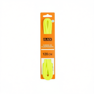 Laccio per scarpe Ilan 120 cm giallo fluorescente per sneakers - Product Image 1