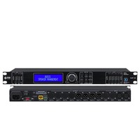 Procesador de Audio Digital 2x4 DSP Crossover con Control Automático de Ganancia 96kHz 24-bit para Sistema de Sonido de Teatro, Bar o Escenario, Metálico DAP-24 DAP-36