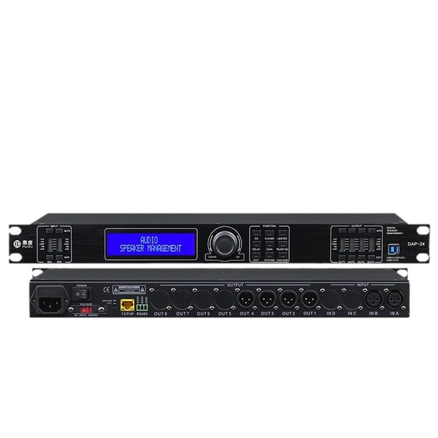 Digital Audio Processor 2x4 DSP Crossover Auto Gain Control 96kHz 24-bit Stage Theater Bar Sound System Metal DAP-24 DAP-36