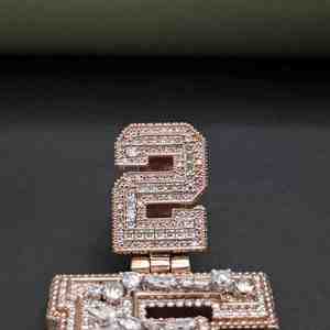 Colgante de Lujo E4R con Diferentes Cortes de Moissanita de 13.66 CT, Chapado en Oro Rosa, con 2 Anillas de Sujeción, de Acero Inoxidable, Joyería Exclusiva - Product Image 4