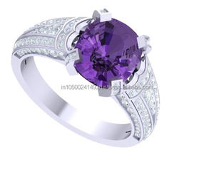 Bijoux vintage en or massif 18 carats Bague d'anniversaire de fiançailles de mariage originale Bagues en or avec diamant en argent sterling 925 cultivé en laboratoire - Product Image 1