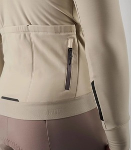 Maillot de cyclisme personnalisé beige à manches longues, fermeture éclair intégrale, ourlet en maille respirante, pour vélo de route, tenue d'équipe, vêtement de sport, uniforme - Product Image 6