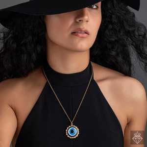 Collar con colgante de moda de ojo malvado magnífico PRAO - Product Image 3