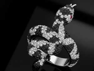 925 Sterling <b>Silver</b> Snake <b>Ring</b> Iced Out Hip Hop Statement <b>Ring</b> 10K 14K Gold Finish CZ Diamond Rapper Jewelry for <b>Men</b> - Product Image 5