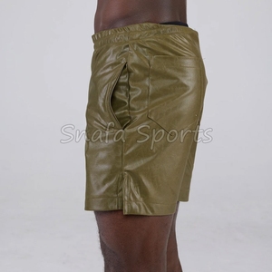 กางเกงขาสั้นหนังสำหรับผู้ชายสไตล์ยอดนิยมกางเกงขาสั้นหนังแฟชั่นสำหรับผู้ชายขายส่ง - Product Image 3