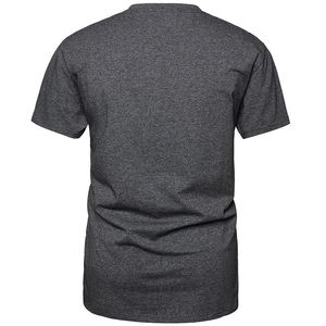 Camiseta informal para hombre, negra, de manga corta, cuello redondo, corte regular, jersey informal de algodón, color sólido, camiseta para hombre - Product Image 6