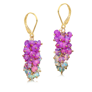 Pendientes de alta calidad con cuentas de colores, pendientes llamativos con cuentas, pendientes artesanales con cuentas. - Product Image 1