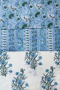 Tissu en coton imprimé à la main en Inde, imprimé floral, tissu Jaipuri Sanganeri - Product Image 6