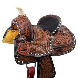 Genuine Leather Western Horse Saddle 8"Tree and Nickel-Plated <b>Hardware</b> | Classic Equestrian Gear | Premium Quality - Product Image 1