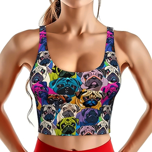 Sujetador deportivo para mujer con estampado animal, espalda cruzada, para gimnasio y yoga, antibacteriano, de secado rápido, ligero y transpirable en cuatro direcciones. - Product Image 1