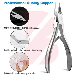 กรรไกรตัดเล็บสแตนเลส OEM ODM คุณภาพสูง สำหรับตัดเล็บเท้า ขายส่งอุปกรณ์เสริมความงามสำหรับร้านทำเล็บมืออาชีพ - Product Image 2