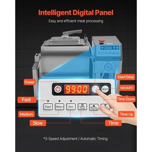 Máquina Marinadora Comercial de 20L con Vacío, de Acero Inoxidable, para la Elaboración de Productos Cárnicos, con Rotación Bidireccional de 3 Velocidades - Product Image 4