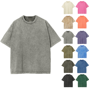Camiseta de punto para hombre 100% algodón, lavado ácido, diseño liso, oversize, premium, ecológica, color sólido, venta al por mayor - Product Image 6