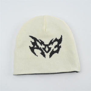 Nouveaux bonnets Y2K personnalisés en jacquard avec logo, tricotés double face, 100 % acrylique, réversibles, motif personnalisé pour la plage et le quotidien - Product Image 4