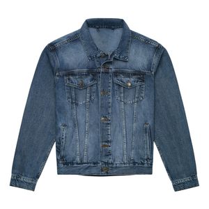 แจ็คเก็ตยีนส์สำหรับผู้ชายผู้หญิงผ้าเดนิมมีกระเป๋าด้านหน้าแฟชั่นโอเวอร์ไซส์ลำลองมีสไตล์กลางแจ้งแจ็คเก็ตยีนส์ออกแบบได้ตามต้องการ - Product Image 4