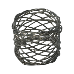 <b>Silver</b> Finished Metal Modern Napkin Rings Durable Eco-Friendly Elegant Table Decor for Dining Weddings Parties Special Occasions - Product Image 5