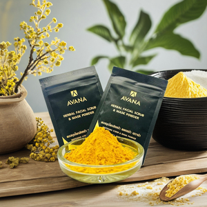 Mascarilla en Polvo Herbal de Cúrcuma Orgánica Avana, Exfoliante Cristalizado, para Piel Grasa, Antiarrugas, Iluminadora, Cuidado Corporal, Facial y del Cuello, Ideal para Viajes - Product Image 3