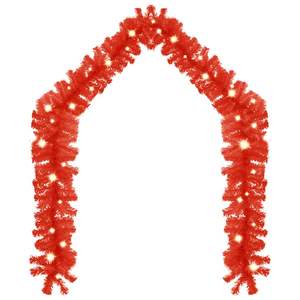 Guirlande de Noël de 16,4 pieds de long, couronne de Noël rouge en PVC, autres décorations de Noël - Product Image 2