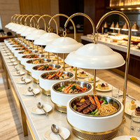Hotelbedarf Edelstahl-Tischgeschirr Hängedeckel 8L Chafing Dishes Buffet Speisenwärmer Luxus Chafing Dish Buffet-Set