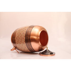 Dispensador de Agua Artesanal de Cobre Puro, Tanque de Almacenamiento Ayurvédico con Diseño Floral y Grifo Antiderrames para Uso en el Hogar y la Oficina - Product Image 6