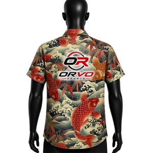 Camisa Hawaiana ORVO Sports para Hombre, Manga Corta, Estampado de Luna Llena y Barco, Verano, Vacaciones, Casual, Transpirable, Secado Rápido, 100% Poliéster - Product Image 6