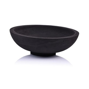 Bol en bois sculpté sur pied, fait main, design classique surélevé, écologique, plat de service décoratif pour fruits, friandises et aliments secs - Product Image 3