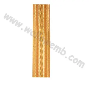 Seragam peringkat tinggi pita bahu emas bordir terbaik dan kepang untuk aksesori seragam desain Logo kustom