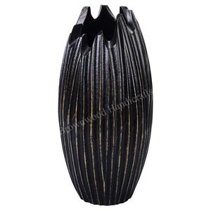 Vase décoratif d'art moderne de qualité supérieure en bois massif sculpté à la main Vase décoratif en bois de manguier sculpté pour acheteurs en gros - Product Image 6