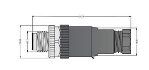 M12 a Code 4 Pin Male -Shielded Field Wirable IP68 Rated 250V Electrical Connector - Product Image 3