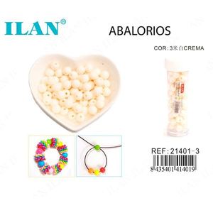Perline ILAN Abalorios 8 mm color crema per la creazione di gioielli - Product Image 1