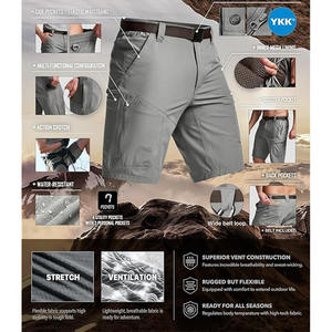 กางเกงขาสั้นคาร์โก้ผู้ชาย แห้งเร็ว ยืดหยุ่นได้ เหมาะสำหรับเดินป่า น้ำหนักเบา กันน้ำ ใช้ได้ทั่วไป ใส่เล่นกอล์ฟ และกิจกรรมกลางแจ้ง มีกระเป๋า - Product Image 6