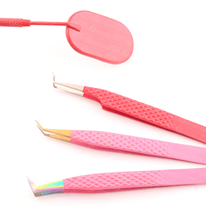 Customized 90 Degree Pointed Tip Eyelash Extension Tweezers and Beauty Instrument Set Hand Made Private Label - Product Image 3