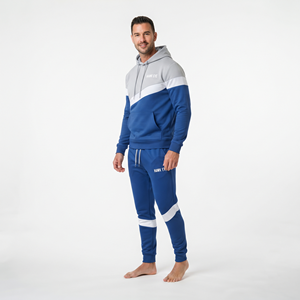 Custom Design Men's Three Tone Custom Tracksuit Polyester Hoodie <b>Jogger</b> Pants <b>Set</b> Regular <b>Size</b> Casual Sportswear Collection - Product Image 3