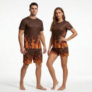 Fabricant de t-shirts personnalisés avec broderie, t-shirts imprimés et ensembles de shorts, ensemble deux pièces pour la salle de sport, survêtement d'été pour hommes, logo personnalisé - Product Image 5