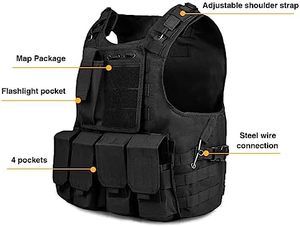 OEM Tactical Vest for <b>Men</b> Outdoor Gear Adjustable Chest Rig with Removable <b>Pouch</b> Vest Tactical Vest for Hunting and Survival - Product Image 3