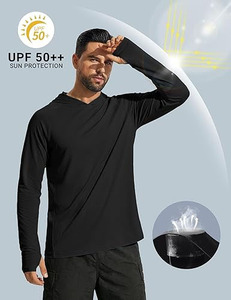 Camisa de Pesca para Hombre, Negra, UPF 50, Estampada, Manga Larga, Transpirable, Spandex/Poliéster, 180g - Product Image 2