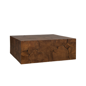 Mesa de Centro de Lujo de Madera de Teca Sólida, Hecha a Mano, de Madera Orgánica, Estilo Rústico Moderno para Sala de Estar - Product Image 4