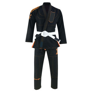 Brazilian Jiu Jitsu Black <b>Kimono</b> Gi Set for Kids & Adults Lightweight Uniform with White <b>Belt</b> Premium Cotton Blend Comfort - Product Image 2