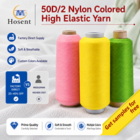 Fil coloré en nylon DTY 50D/2 haute élasticité pour tricot de chaussettes, vente en gros, directement de l'usine, échantillons gratuits