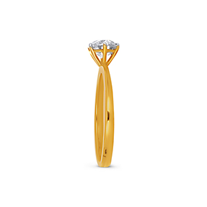 Bague solitaire en diamant Lucid Love, le Dôme d'Or de la Grandeur Scintillante, en or jaune 18 carats, couronnée d'un diamant brillant - Product Image 4