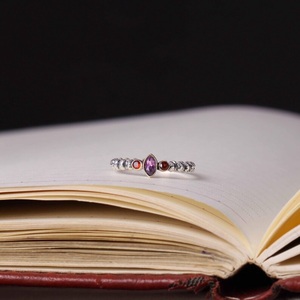 Natural Amethyst <b>Garnet</b> Gemstone <b>Ring</b> Handmade 925 Sterling <b>Silver</b> Statement Jewelry for Women - Product Image 6