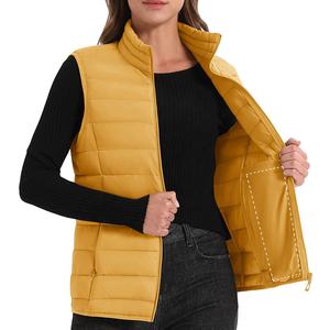 Haute qualité vente coton Style Simple en gros coupe-vent léger résistant à l'eau compressible bouffant gilet pour les femmes - Product Image 4