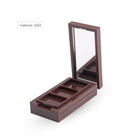 Étui de poudre Compact vide avec miroir trois couleurs Rectangle Palette d'ombres à paupières Nude boîte d'ombres à paupières compacte personnalisée emballage