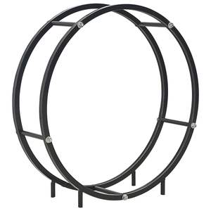 Soporte para Leña de Acero Negro de 27.6"x7.9"x27.6" Accesorio para Chimeneas - Product Image 1